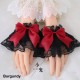Black Lace Lolita Wrist Cuffs (LG68)